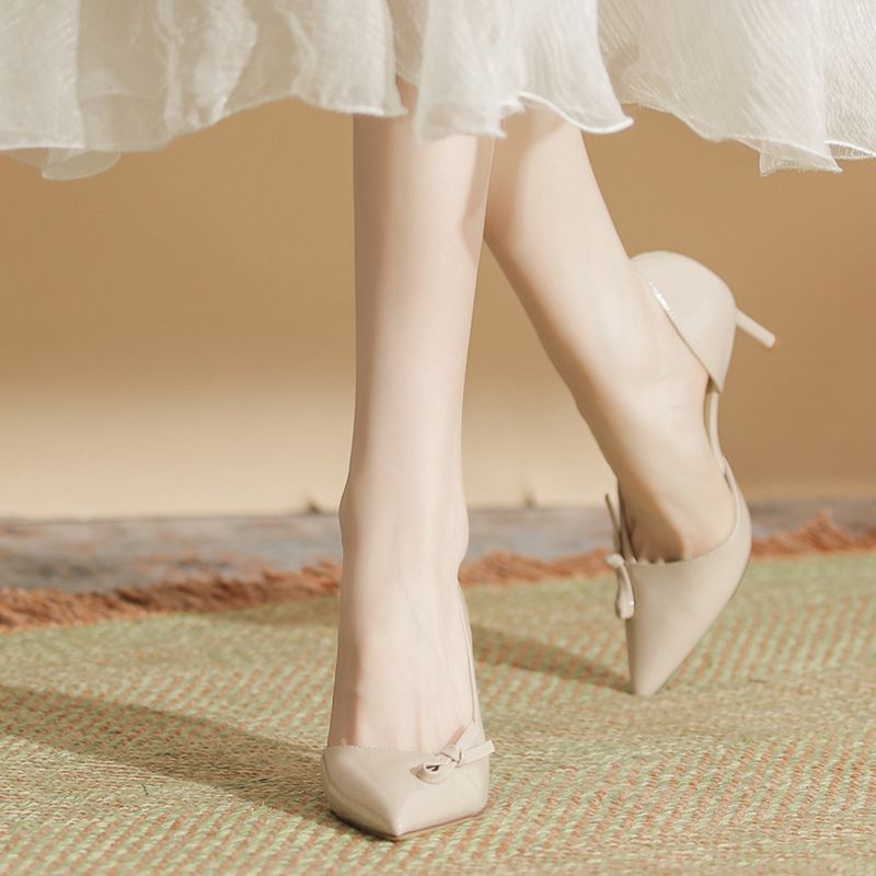 H6338-6 Sheepskin Pads Summer High Heels Women Pointed Toe Side Hollow Spring Single Shallow Mouth Stiletto Niche_voghion.com