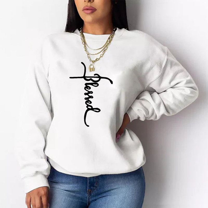 N8889B7 Damen-Oberteil, bedruckt, groß, ohne Hut, lässig, locker, vielseitig, langärmelig_voghion.com