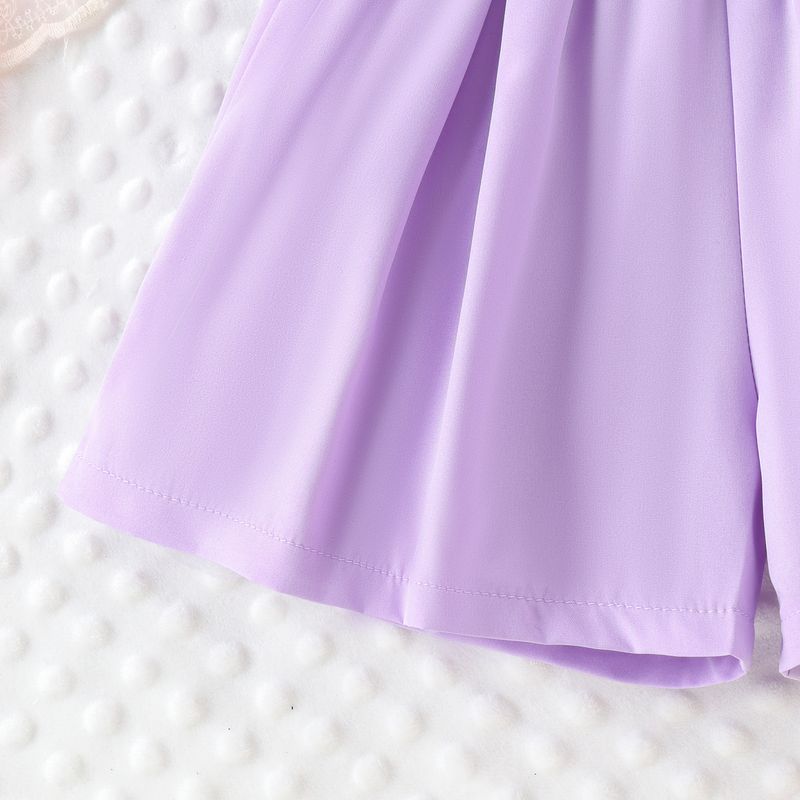 Haut en maille à fleurs avec bretelles suspendues pour enfants, nouveau Style, cent shorts plissés, ensemble pour filles, été 2024_voghion.com