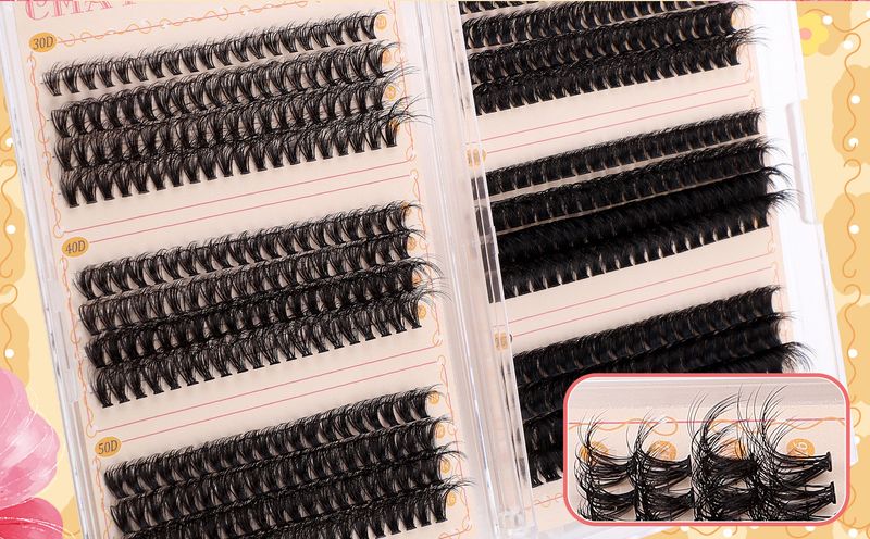 Nouveaux faux cils 384 Denses en forme de D, 10-16 mm, à poser soi-même, segmentés et en touffes individuelles_voghion.com
