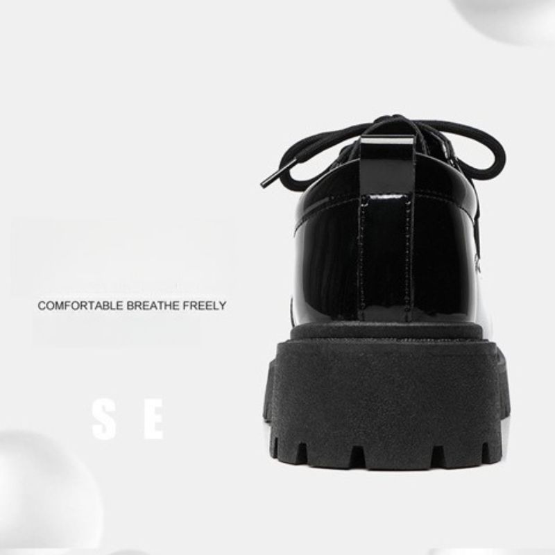 Scarpe Derby da uomo in pelle verniciata lucida, stivali con punta arrotondata in stile britannico, comode calzature da ufficio formali/casual per piedi larghi_voghion.com