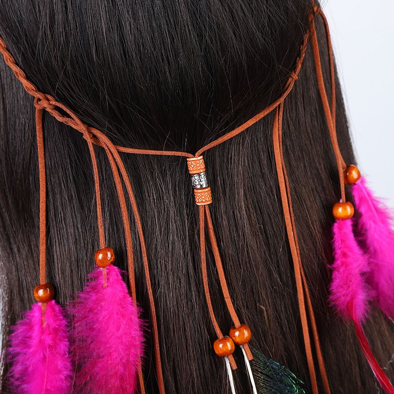 Peacock Feather Hair Ornament: Vintage Indian Dance Headband, Boho Ethnic Style Hair Accessory - Perfect For Parties, Performances & Festivals_voghion.com