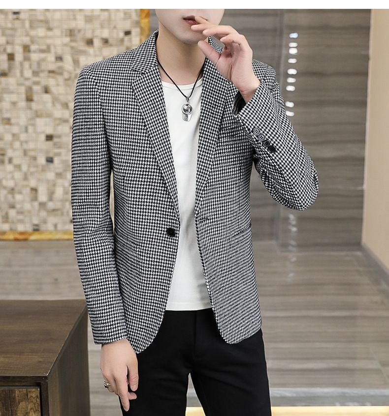 2024 nuovi abiti da uomo in stock piccoli abiti stile coreano moda plaid giacca casual da uomo all'ingrosso_voghion.com