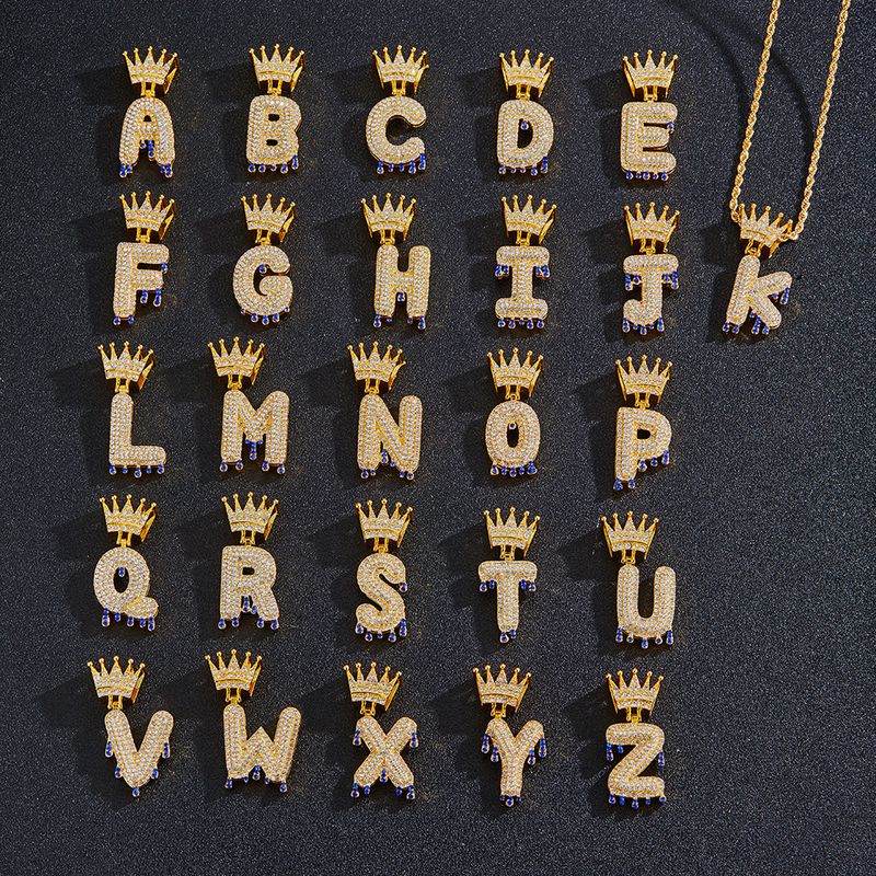 Collier pendentif haut de gamme de 26 lettres anglaises de style de mode de niche de luxe léger personnalité hip hop collier polyvalent_voghion.com
