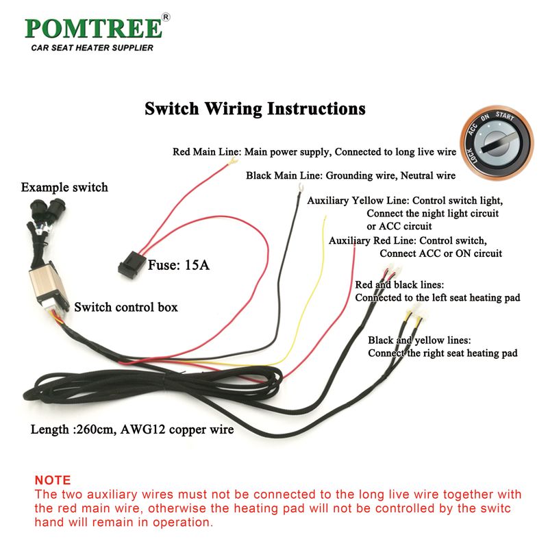 Neues eingebautes Autositzheizungsset für 1/2 Sitze, 12 V, 2/4-teilige Universal-Heizkissen aus Legierungsdraht, 3 Stufen, Doppelsteuerung, beheizt_voghion.com
