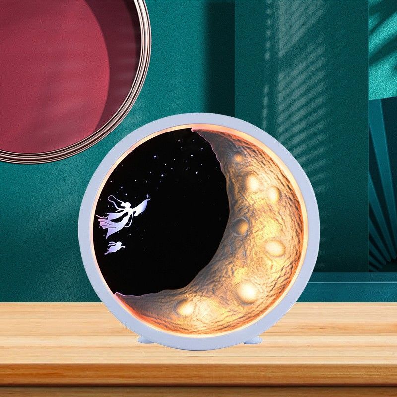 Altavoz Bluetooth inalámbrico Chang'e Flying To The Moon, luz nocturna de ambiente para dormitorio, adorno de estilo antiguo Qixi_voghion.com