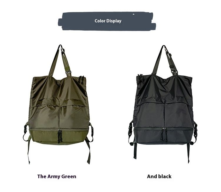 Zaino per uomini e donne Borse da trasporto per pendolari Borsa a spalla singola tinta unita Zaino in nylon antispruzzo di grande capacità Alla moda_voghion.com