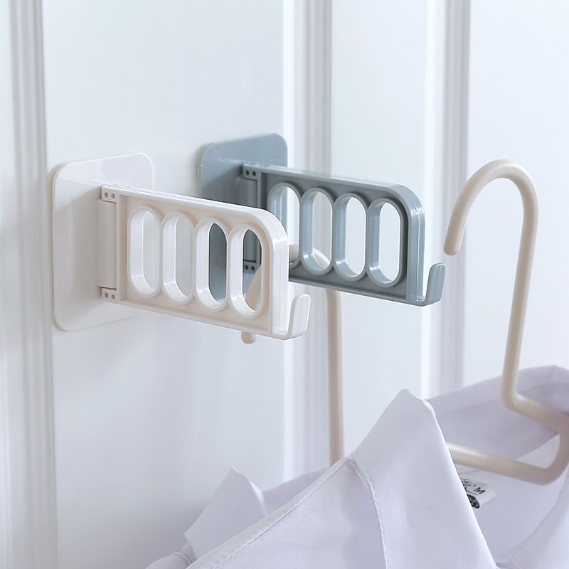 2pcs Bedroom Wardrobe Punch Free Hanger Storage Rack Clothes Shirt Hook Cabinet Hanger Key Bathroom Dormitory Shelf Drying Rack Set_voghion.com