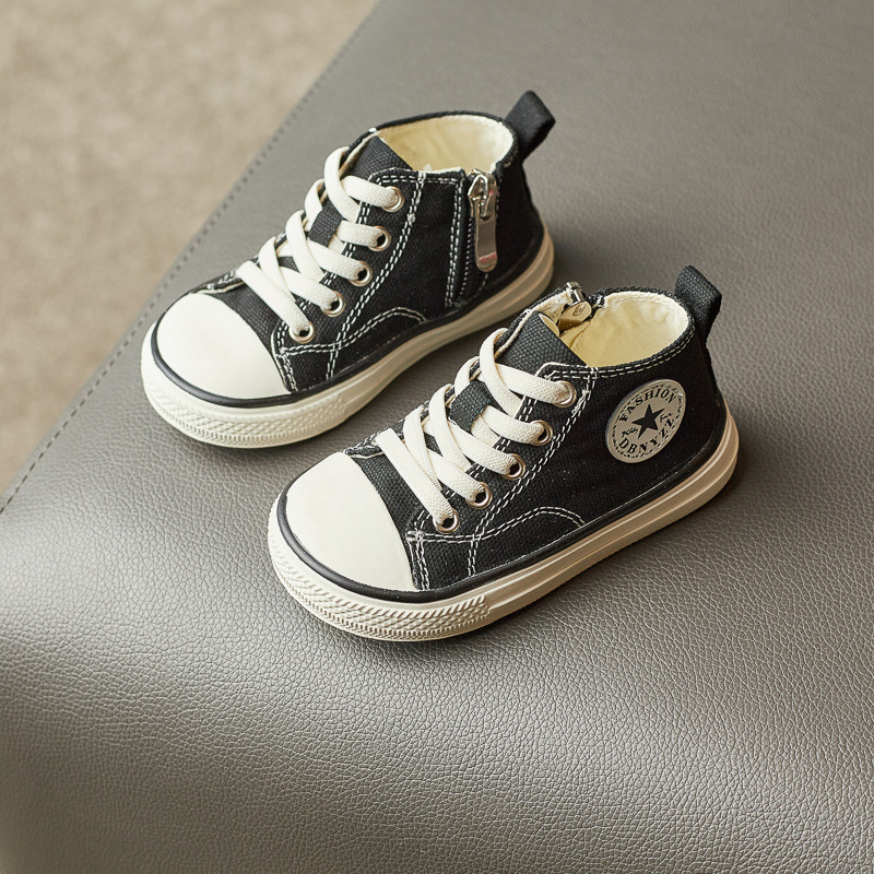Baby-Segeltuchschuhe, Frühling und Herbst, für Babys, Kleinkinder, weicher Boden, rutschfest, Jahre alt, für Jungen und Mädchen, hohe lässige Schuhe_voghion.com