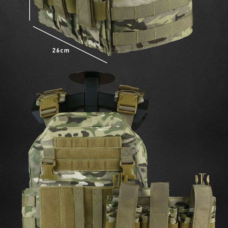 6094 Tactical Plate Carrier Vest – 500D Polyester With EVA Foam Padding (Coyote/OD Green, MOLLE-Compatible)_voghion.com