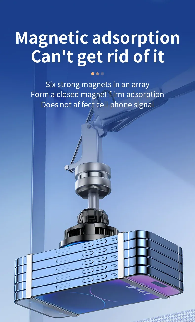 15 14 13 12 Pro Max Caricabatterie magnetico wireless con raffreddamento a ghiaccio Stazione di ricarica rapida per iPhone Supporto per auto MacSafe per telefono_voghion.com