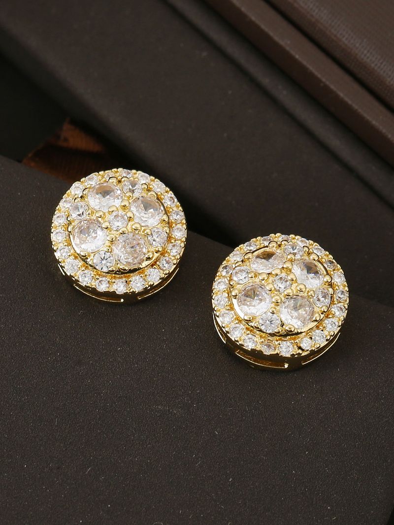 Earrings New Fashion Personality Round Hollow Ear Clip Inlaid With Diamonds Without Ear Holes, Light Luxury And High End Ear Clip Earrings_voghion.com