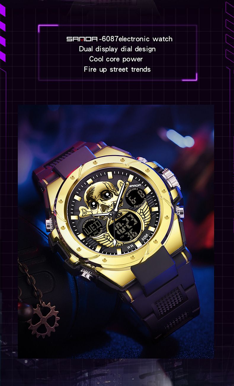 Stilvolle Herren-Skelettuhr mit Multifunktion, wasserdicht und mit Leuchtanzeige – robustes Gehäuse aus Zinklegierung und TPU-Armband – modische Totenkopfuhr_voghion.com