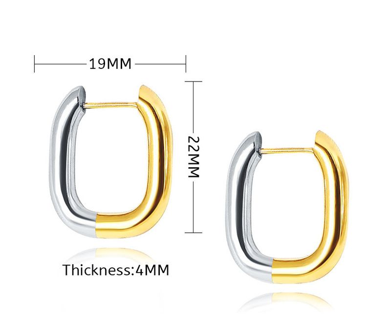 Set di gioielli da donna, nuovi orecchini a forma di U in acciaio al titanio, in oro e argento, design personalizzato, orecchini in acciaio inossidabile popolari._voghion.com