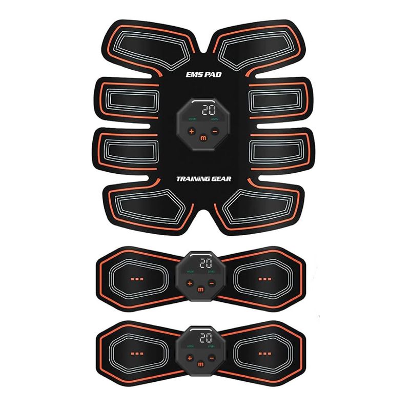 EMS Hydrogel Muscle Three-piece Set Portable Vest Line Trainer Abdominal Fitness Device Home Cervical Acupoint Patch_voghion.com