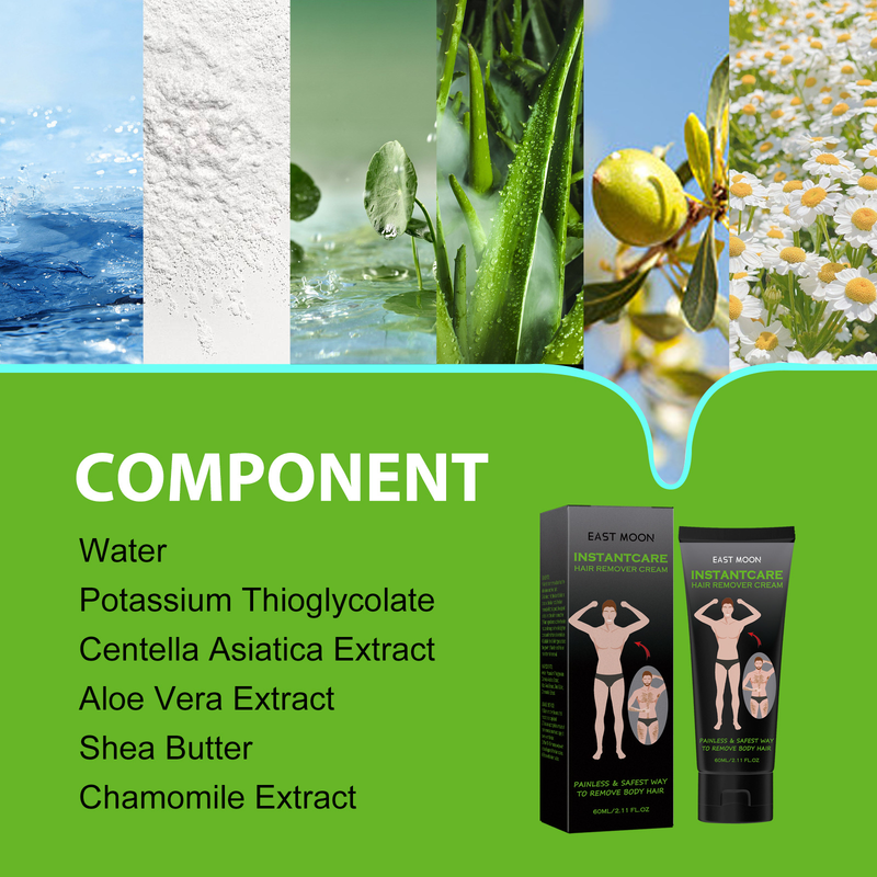 2024 Men's Hair Removal Cream is gentle non irritating, cleansing rejuvenating all over the arms, armpits, legs,_voghion.com