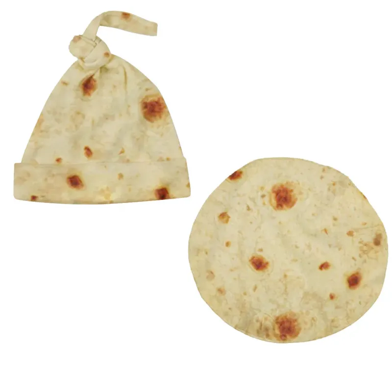 Burrito babytæppe swaddle mel tortilla swaddle tæppe sove swaddle wrap med hat_voghion.com