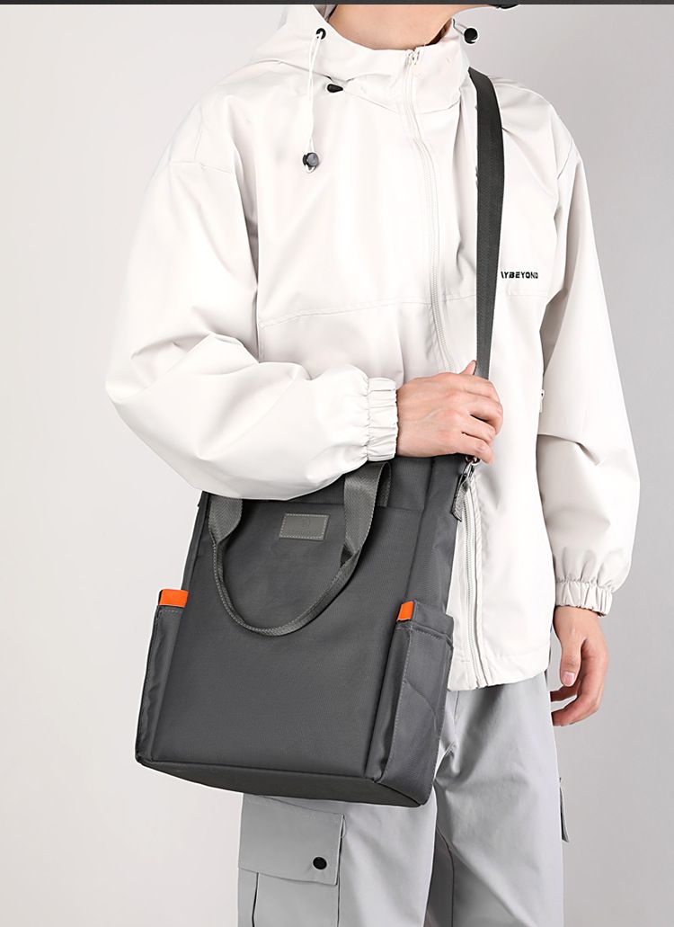 Men's Handbags Light And Large-capacity Computer Bag Men's Business Sense Canvas Hand-held Messenger Bag Leisure Shoulder Bag_voghion.com