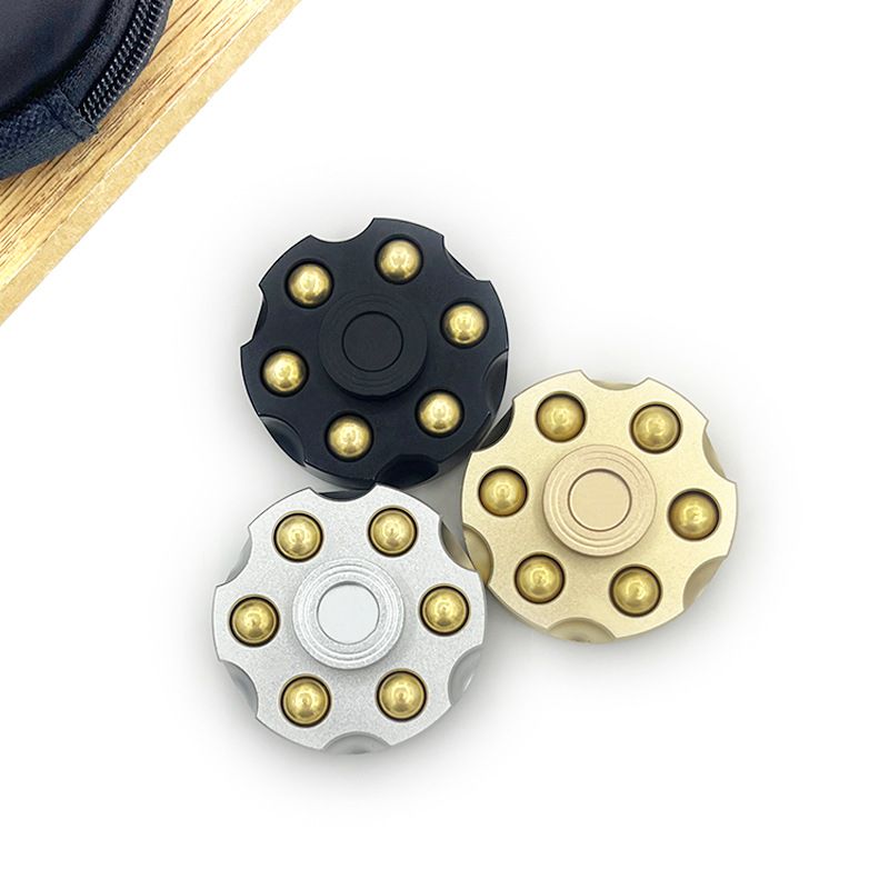 Parmak Oyuncağı Saf Bakır Fidget Spinner Revolver Mermi Ayrılabilir Tabanca Edc Döner Yetişkin Eğlence_voghion.com