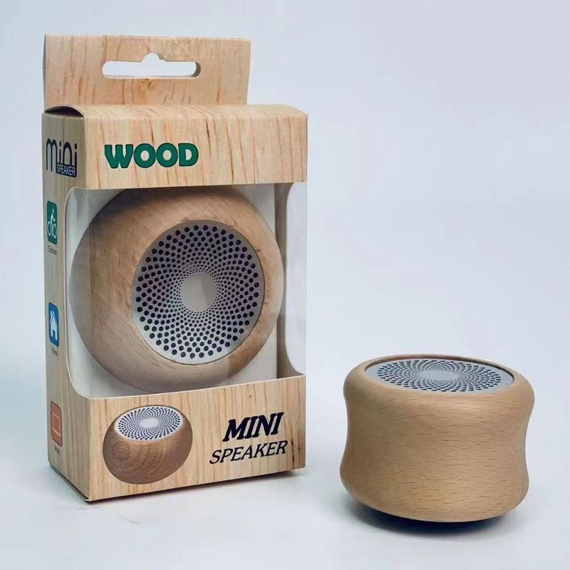 CY Tragbarer Subwoofer Geschenk Mini Holz Kabellos Massivholz Bluetooth Lautsprecher_voghion.com