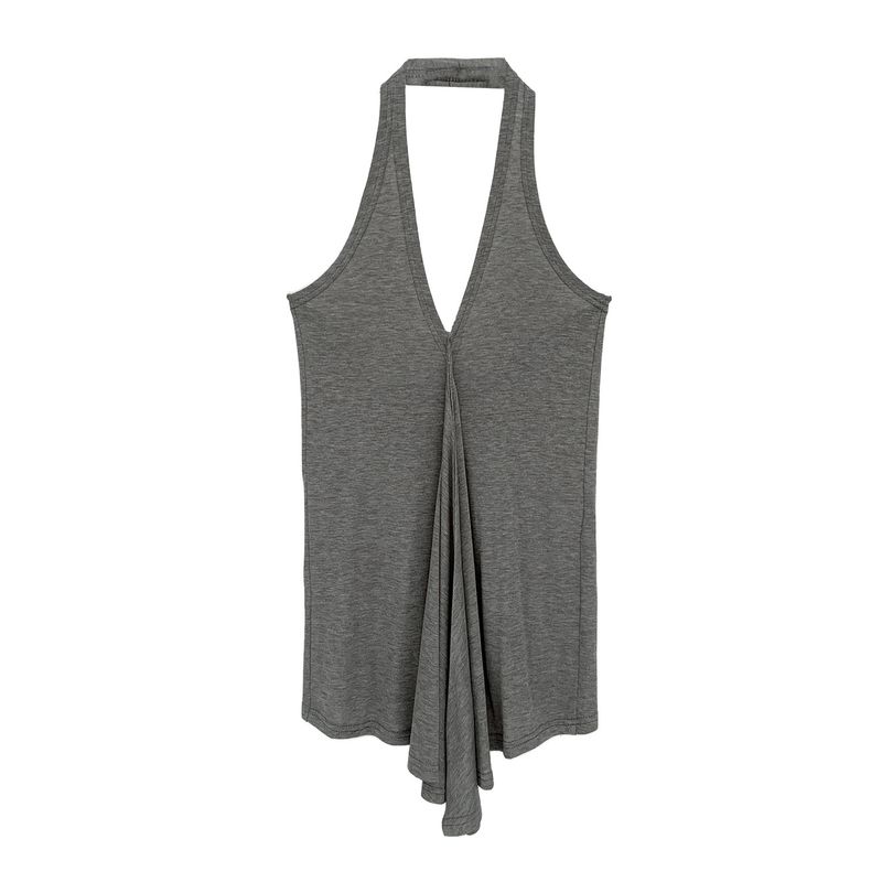 Lyocell Tencel Halter Neck Backless Slim V-Neck Camisole Summer 2025 New Korean Style Versatile Sleeveless Top_voghion.com