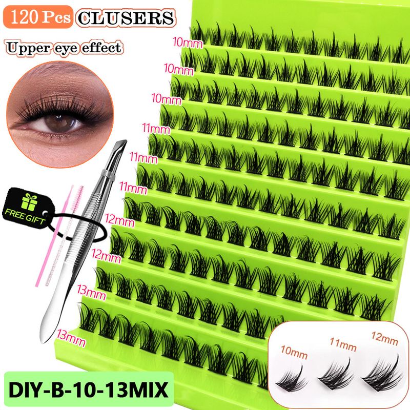 10er-Pack gemischte 20D/30D künstliche Wimpern – DIY Lazy Girl 3-Schritt-Anwendung (Weizen- und Mini-Teufel-Stil, flauschiger und natürlicher Look, Cluster in Salonqualität)_voghion.com