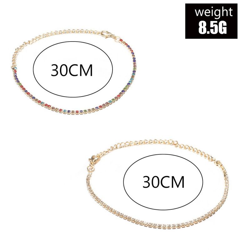 Fashionable And Minimalist Summer Street Photo Ankle Chains, Colorful Claw Diamonds, Multi-layer Foot Accessories_voghion.com