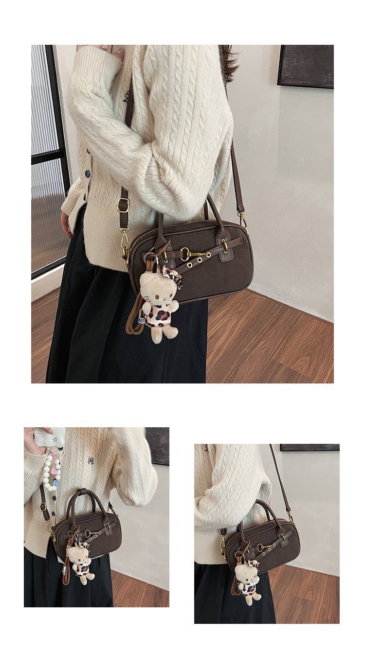 Pull down with detailed pictures, stitching, shoulder bag zipper, 2024 summer PU Boston_voghion.com