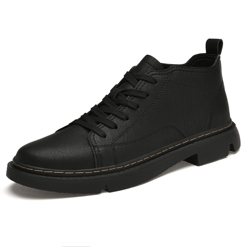 Regal Footwear Round Toe Spring Breathable Mid-Top Height Increasing Top Layer Cowhide Casual Trendy Fashion Men's Shoes_voghion.com