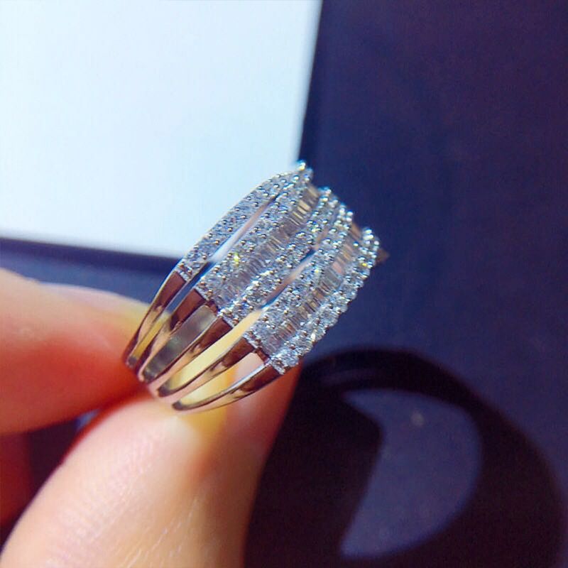 Anello Cao Shi intarsiato con anello in zircone a forma di T Fede nuziale da donna_voghion.com