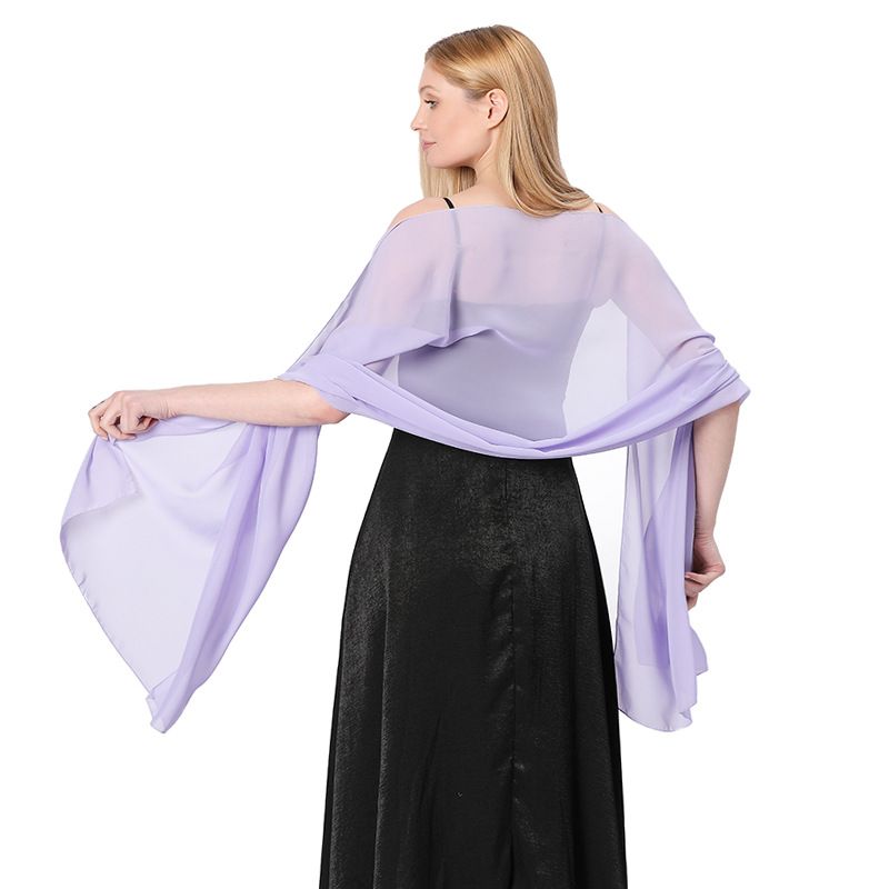 Scialle lungo in chiffon tinta unita di alta qualità per sposa, damigelle, abito da sposa, ballo di fine anno, cena, scialle da donna_voghion.com
