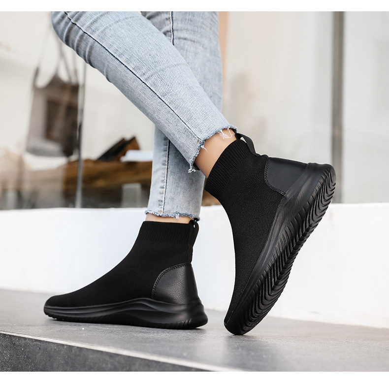 Plus Size Women's Breathable Sock Sneakers Slip-On Lazy Shoes_voghion.com