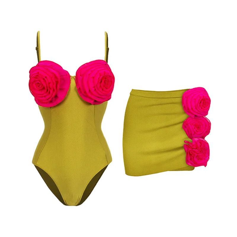 Maillot de bain une pièce sexy à fleurs fait main pour femme_voghion.com