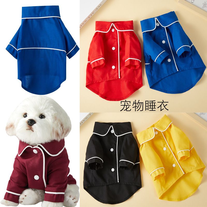 Neu Haustier Pyjamas Home Kleidung Teetasse Kleine Hund Teddy Bichon Kleidung Katze_voghion.com