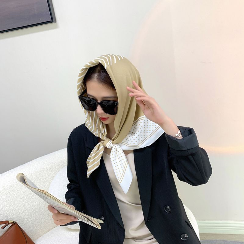 2024 neuer 90 quadratischer gestreifter Tupfen-Design-künstlerischer dünner Sonnenschutz-Schal_voghion.com