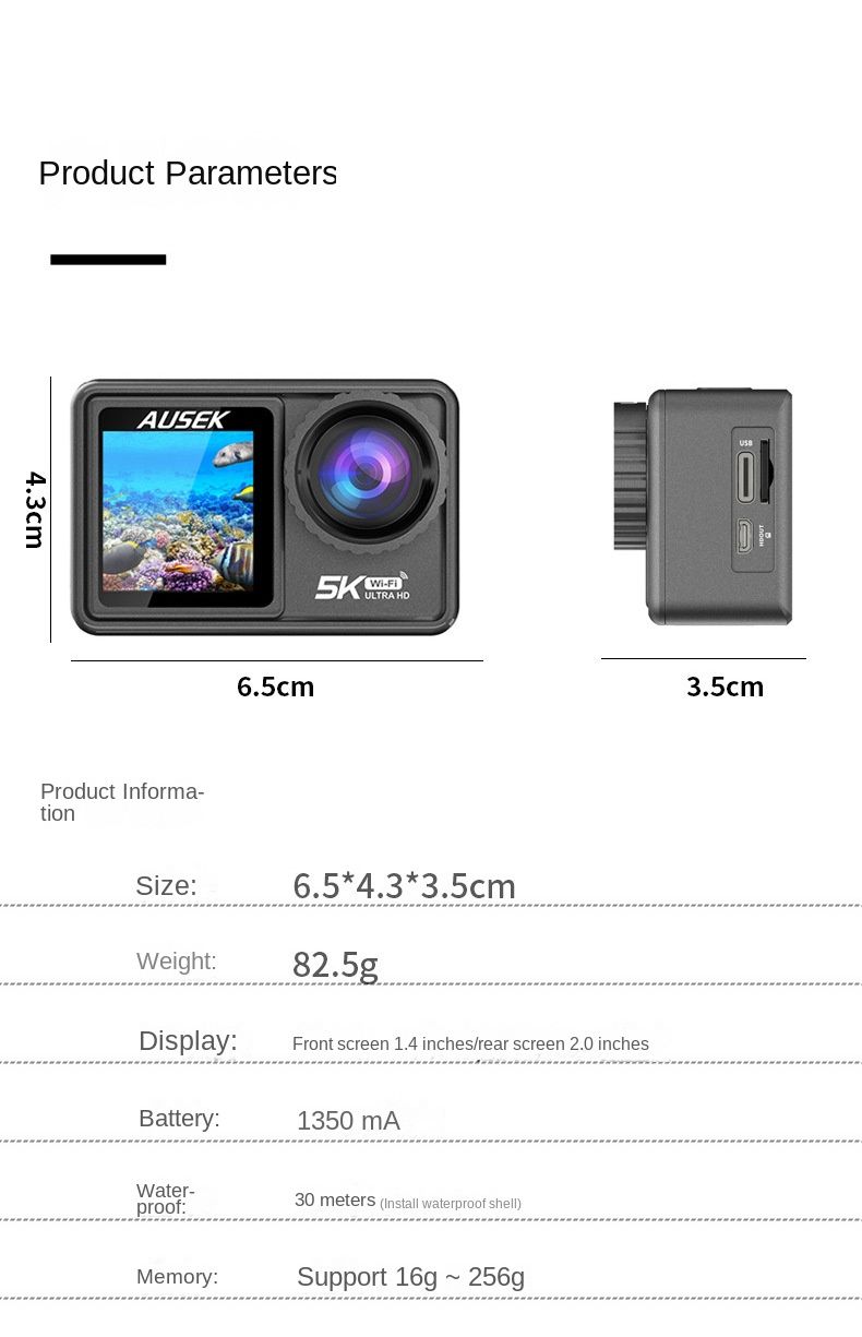 AUSEK Action Camera Impermeabile WiFi Telecamera Sportiva con Telecomando_voghion.com