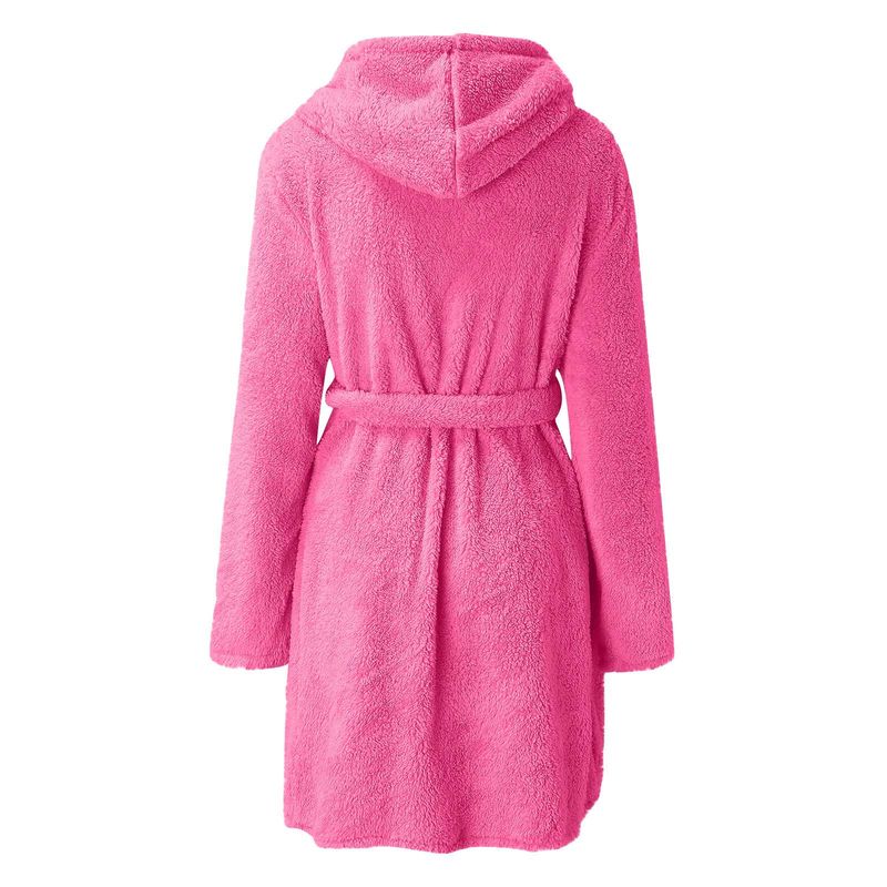 Men's autumn and winter warm bathrobe hooded home clothes plush pajamas robe_voghion.com