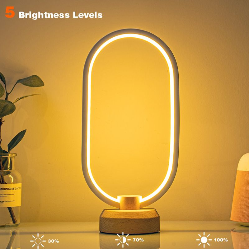 Inteligentna lampa biurkowa LED z litego drewna z unikalnym prezentem USB w stylu europejskim, lampka nocna, sala weselna_voghion.com