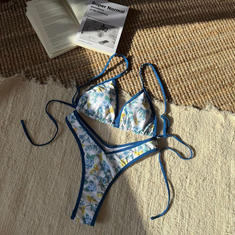 Bikini-Set mit Leopardenmuster – Sexy Triangel-Bademode mit seitlicher Schnürung für Damen_voghion.com