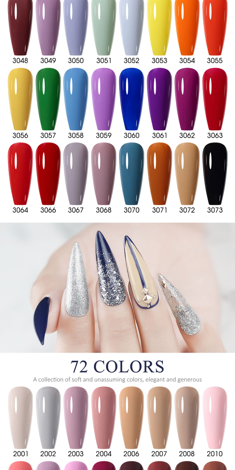 Arte Clavo Fashion geelküünelakk poolpüsivad litrid helbed läikivad läikiv UV LED küüned disain geelid lakk lakk 15 ml_voghion.com