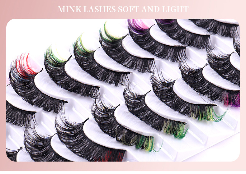 Barbe Colorful Eyelashes Russian Eyelashes Curl Naturally Thick Seven Pairs of Colored Eyelash_voghion.com