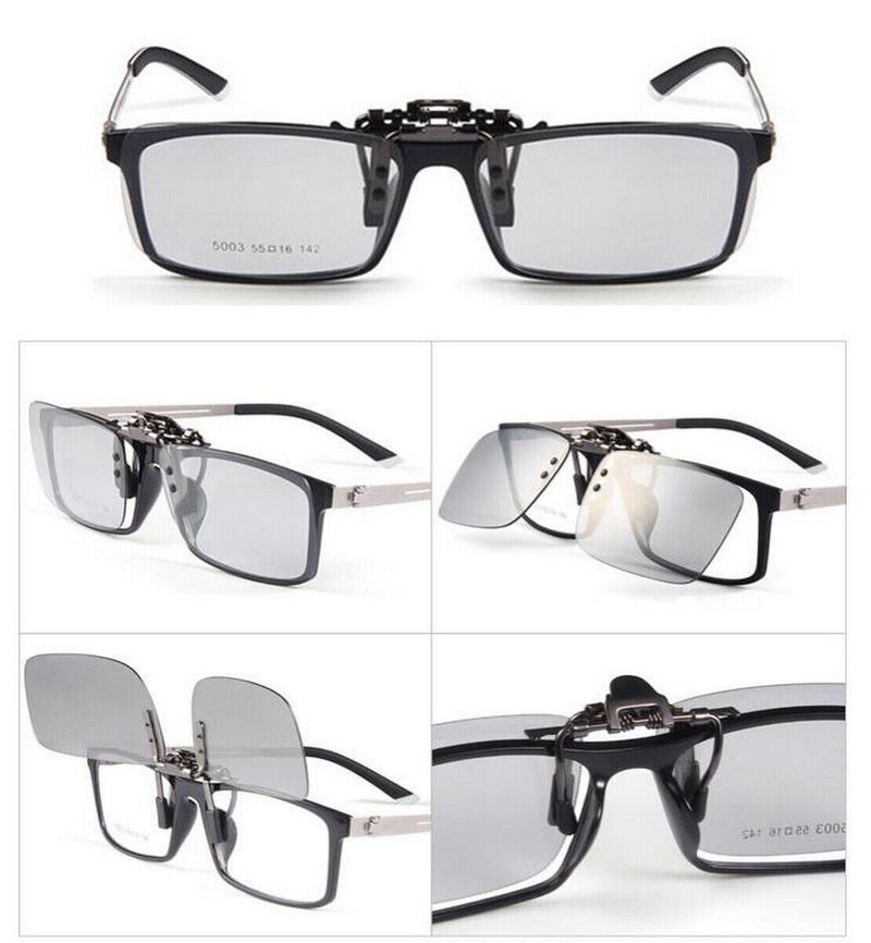 Occhiali da sole fotocromatici polarizzati alla moda da uomo, con clip Chameleon, per miopia, occhiali da guida diurni e notturni, UV400_voghion.com