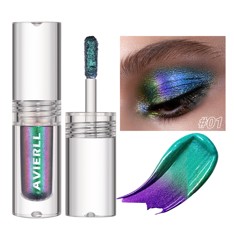 Aurora Multi Chrome Oogschaduw Pigmenten Langdurige Chameleon Peacock Galaxy Chrome Glitter Vloeibare Oogschaduw voor Feest Prestaties Muziekfestival_voghion.com