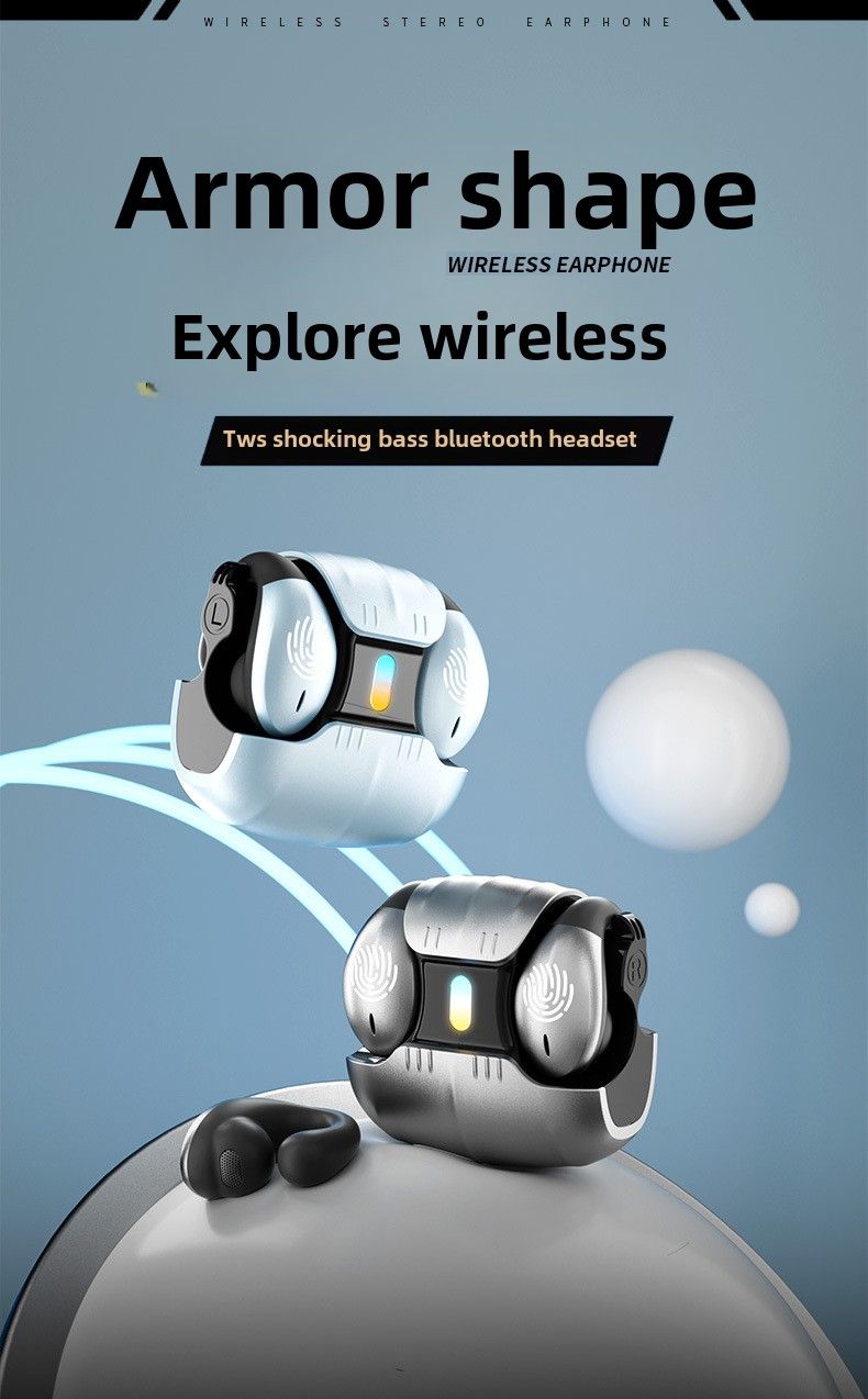 New OWS Bone Conduction Clip Ear Type Ultra-long Standby Painless Ear Sports Music Call Bluetooth LED Noise Canceling Headset_voghion.com