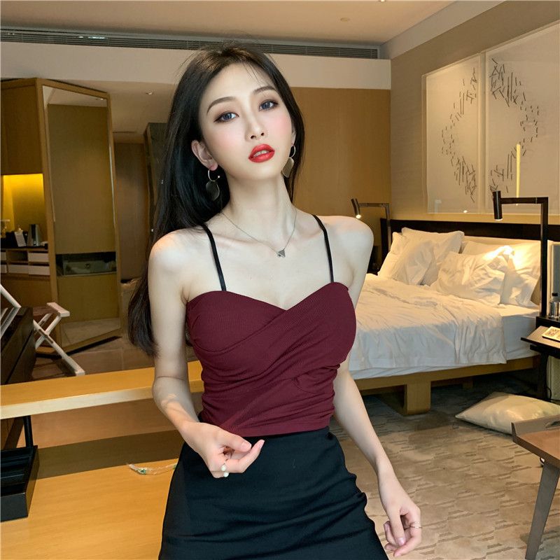 Internet celebrity thread cotton beautiful back, chest wrapping, strapless girl, student bra base, sports suspender,_voghion.com