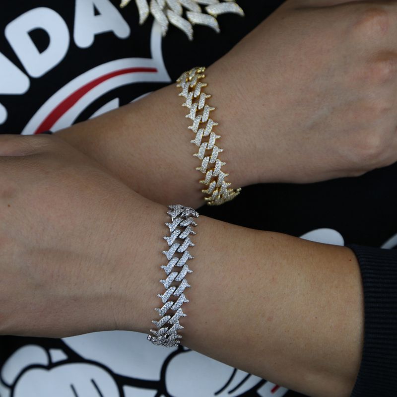 15mm Thorn Cuban Chain Hip Hop Inlaid Zircon Men's Bracelet New Model_voghion.com