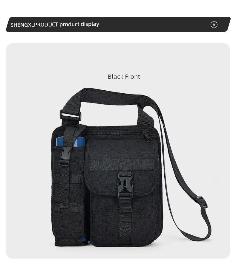 Outdoor Wild Fishing Vacuum Cup 8-Inch Flat Messenger Bag_voghion.com