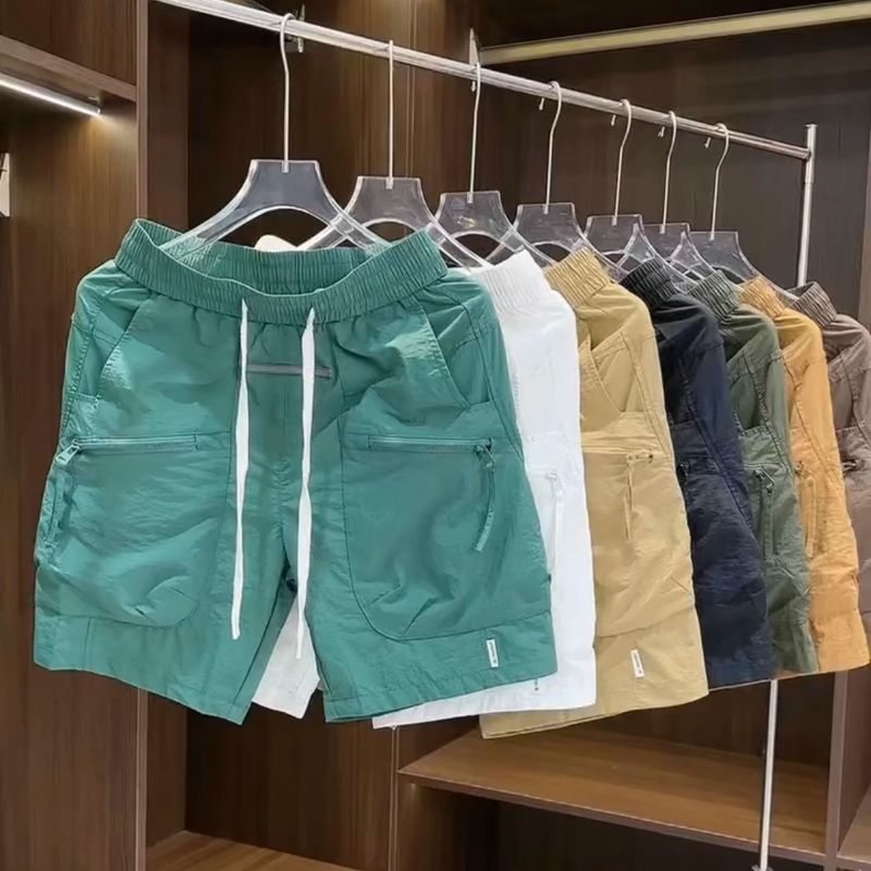 Premium Products Work Shorts Men's Summer Ice Silk Thin Sports And Leisure Straight Leg Mid Length Pants With Multiple Pockets Five Quarter Pants_voghion.com