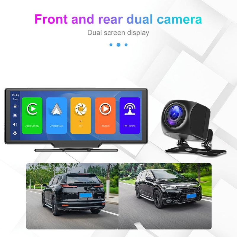 Odtwarzacz multimedialny samochodowy 9,3-calowy ekran HD Smart Bezprzewodowy odtwarzacz samochodowy Android Auto 2-drożne radio wideo Obsługa Wi-Fi z kartą 32g_voghion.com