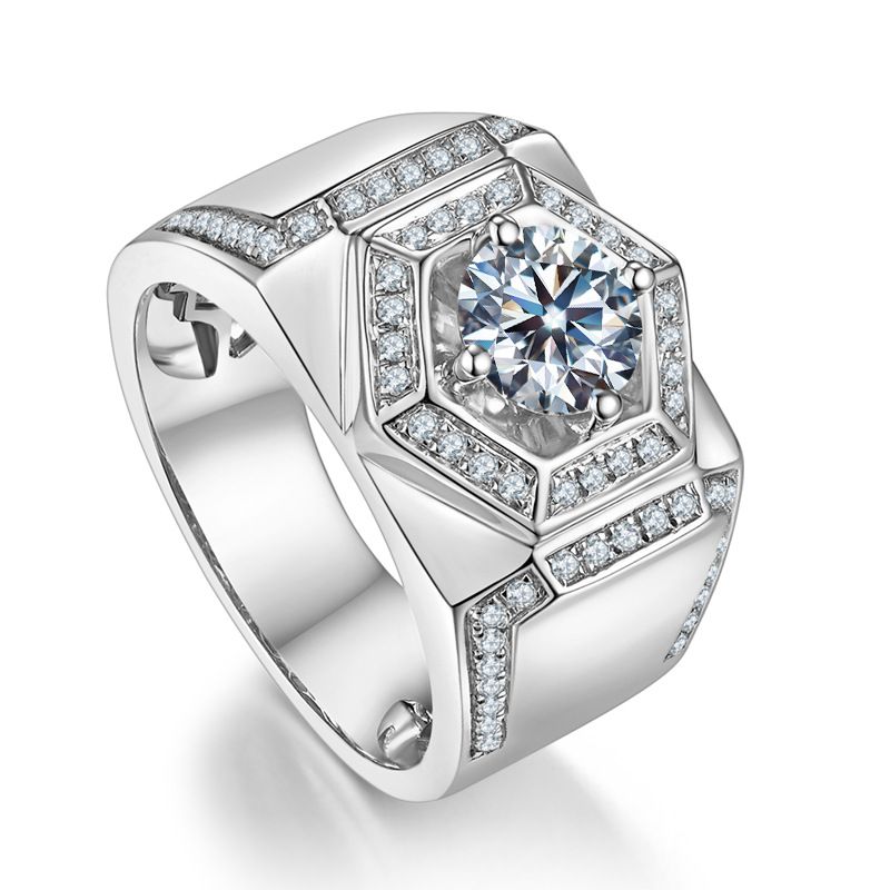 S Moissanit Diamant Verstellbar Rosé Faarweg Gold Dominant Männer Zeigefangerring Instagram_voghion.com